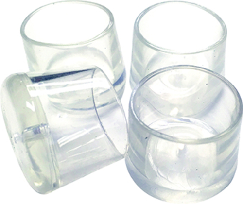 1.125 in. Plastic Leg Tips, Clear - Pack of 4