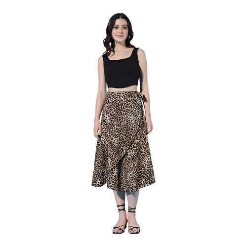 Main BODYFIGURE Women's Midi Textured Print Wrap Around Maxi Skirt | Women image