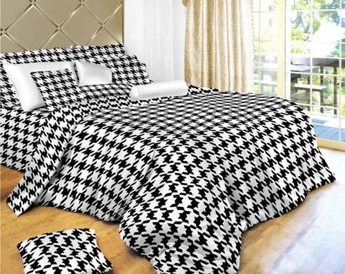 Dolce Mela DM498T Houndstooth Check Luxury 6 Piece Duvet Cover Set- Tw