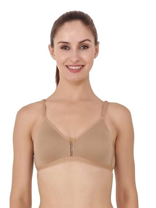 Full Coverage Women Non Padded Wired Free Bra, Nude Cup Size-B