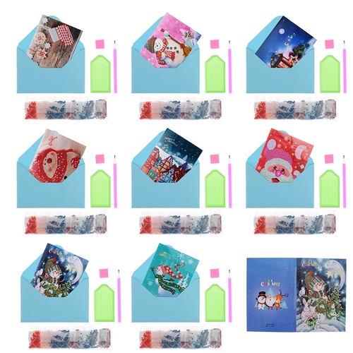 8 Type DIY Christmas Greeting Cards 5D Diamond