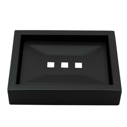 Omar Nero Square Matte Black Soap Dish Holder