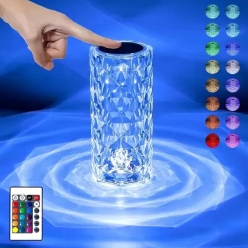 Crystal Diamond Lamp, Color Changing, Table Lamp,USB Rechargeable,with