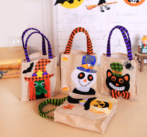 Halloween Decoration Trick or Treat Tote Candy Sacks Bags  for Kids 