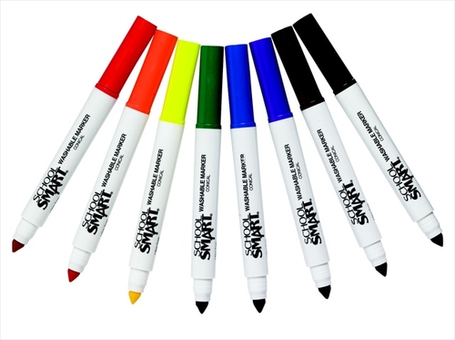 School Smart 086414 Non-Toxic Watercolor Marker- Conical Tip- Assorted