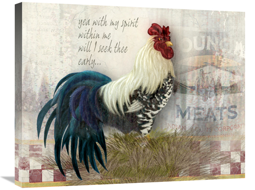 Global Gallery GCS-129884-2228-142 22 x 28 in. Checkerboard Rooster Ar