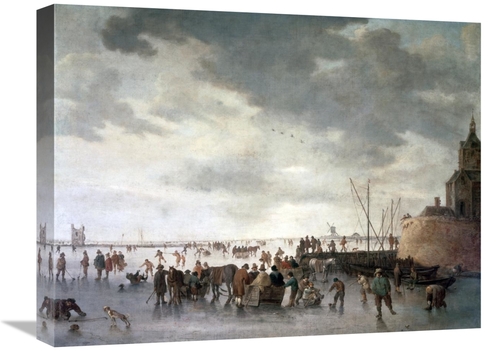 Global Gallery GCS-277801-22-142 22 in. Scene on the Ice Near Dordecht