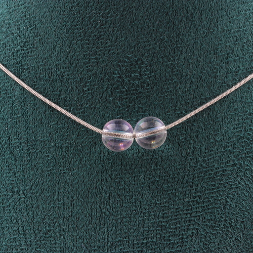 Titanium Quartz 8 mm 2 beads necklace. 