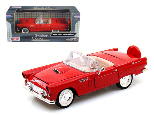 1956 Ford Thunderbird Convertible Red 1/24 Diecast Model Car by