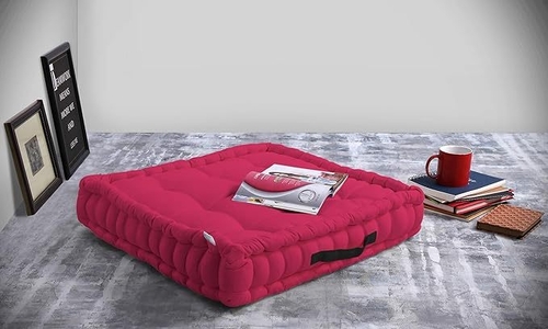 Square Floor Cushions  Solid Dyed Canvas with Micro-Fiber Filling for