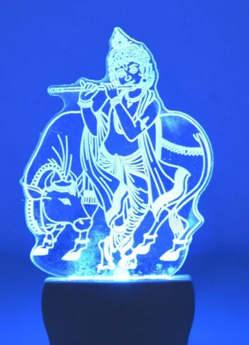 Glass Krishna 3D Illusion Lamp