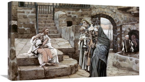 Global Gallery GCS-280355-30-142 30 in. Jesus & The Little Child Art P