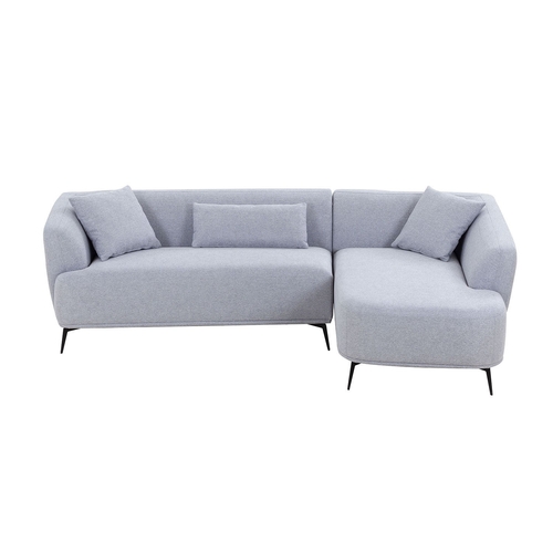 L-Shape Sectional Sofa Couch with Chaise,Metal Legs,Light Grey