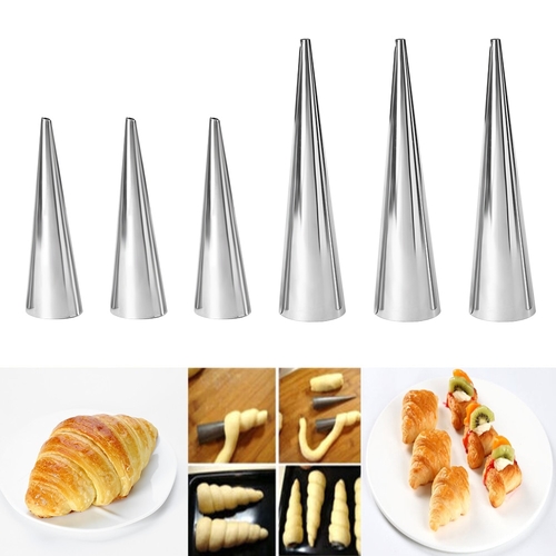 5pcs DIY Baking Cones Stainless Steel Spiral Baked