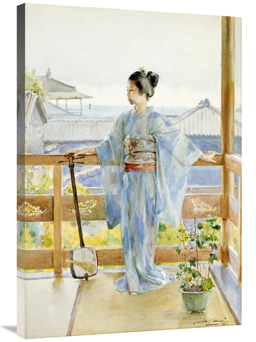 Global Gallery GCS-267344-36-142 36 in. Geisha Standing on a Balcony A