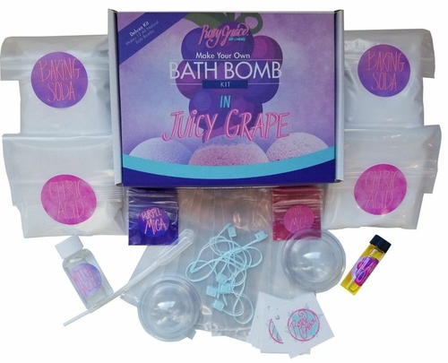 Juicy Grape All Natural Bath Bomb Kit, Bath Bomb Kit Makes 12 Bath 