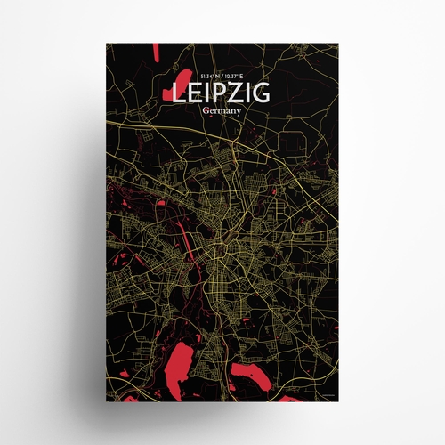 Leipzig City Map Poster