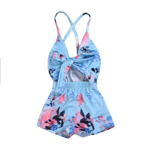 Infant Baby Girl Floral Romper Sleeveless Belt