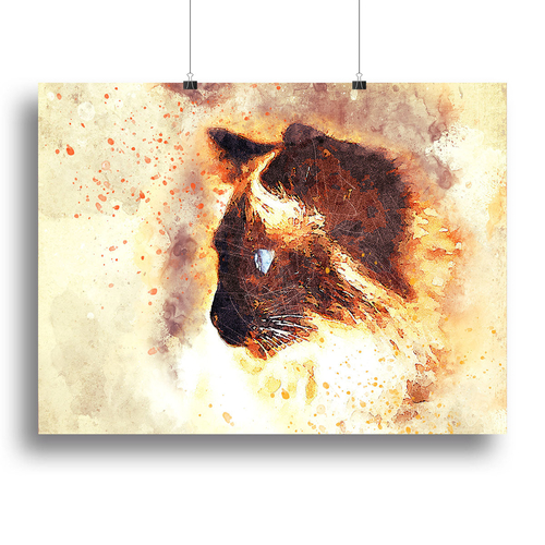 Fire Cat Painting Canvas Print or Poster