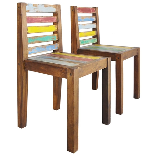 Dining Chairs 6 pcs Solid Reclaimed Boat Wood(245796+245797)