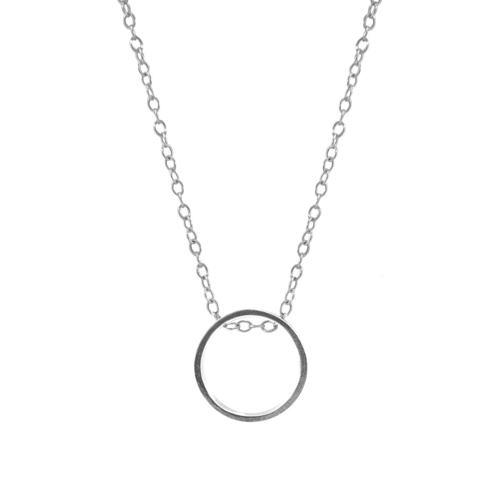 Abbott Round Mini Geometric Silver Necklace