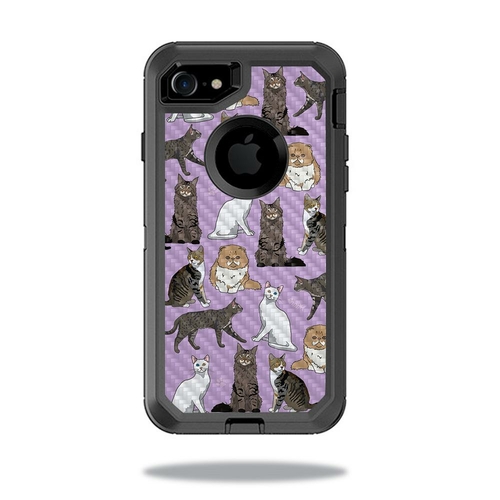 MightySkins CF-OTDIP8-Cat Chaos Carbon Fiber Skin for OtterBox Defende