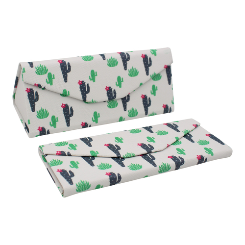 REAL SIC Cactus PU Leather Glasses Case - Cactus Print