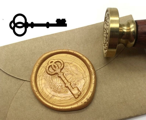 Key Wax Seal Stamp Kit Wedding Invitation Sealing Wax Stamp