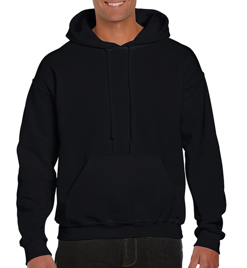 Cotton Plus 2327291 Black Hooded Pullover, Large - Case of 12