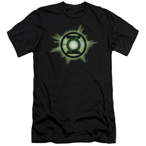 Trevco Green Lantern-Green Glow Short Sleeve Adult 30-1 Tee, Black