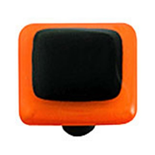 Hot Knobs HK5052-KB Opal Orange Border with Black Square Glass Cabinet