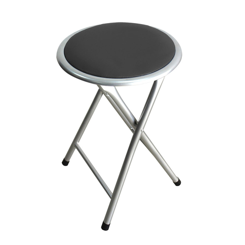 Stool Foldable Padded Black (30 x 30 x 44,5 cm)