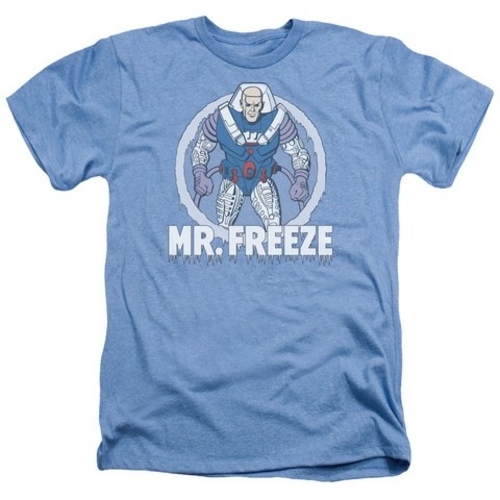 Trevco Dc-Mr Freeze - Adult Heather Tee - Light Blue- Medium
