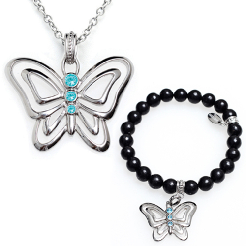 Frivolous Pursuits Butterfly Necklace & Bracelet Set