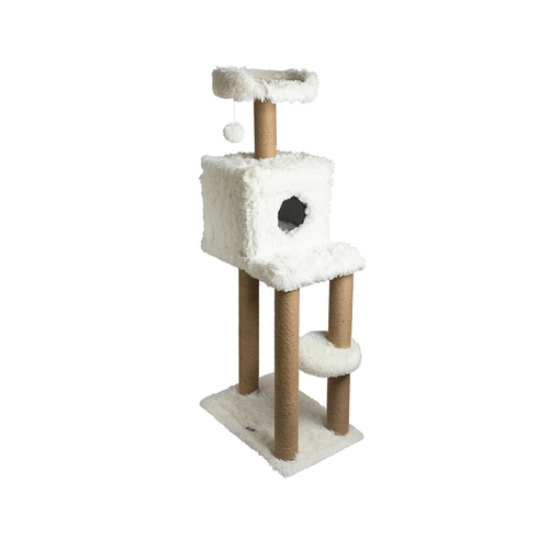 Scratching Post for Cats Gloria Níger 60 x 147 x 50 cm Tree White