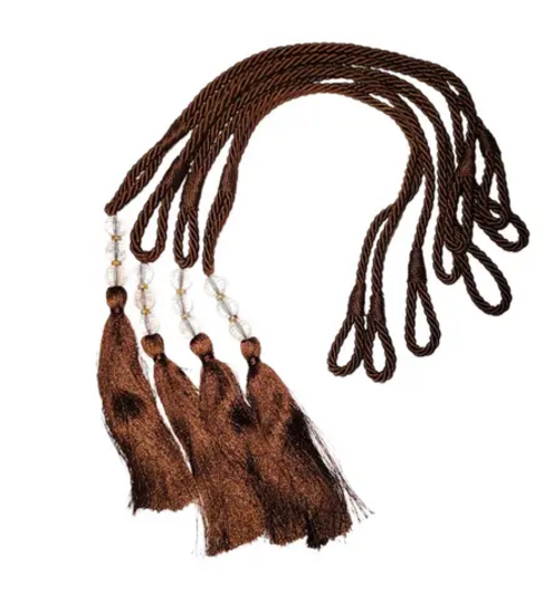 Curtain Tie Belts Holders Tassal Curtain Dori Pack of 4 Piece (Coffee)