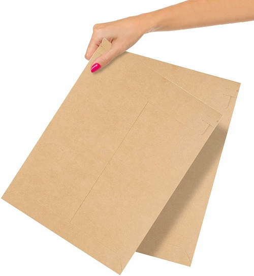 Brown Rigid Mailers 9.5 x 13 Self-Seal Hard Shipping Envelopes Pack of