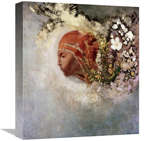 Global Gallery GCS-279550-16-142 16 in. Head with Flowers Art Print - 