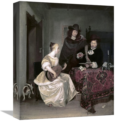 Global Gallery GCS-276777-16-142 16 in. Young Woman Playing the Theorb