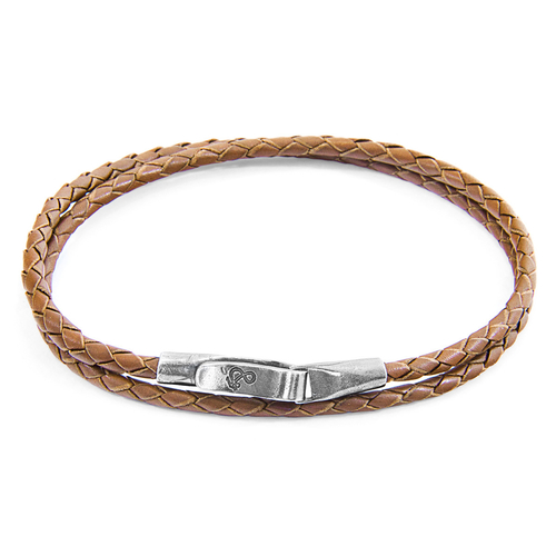 Light Brown Liverpool Silver & Leather Bracelet