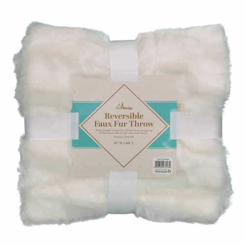 DDI 2330685 TrailWorthy Faux Fur Micro Mink Blanket - White Case of 10