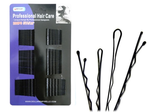 Bobbi Pins Hair Clips - Black, 200 Pieces - Case of 12