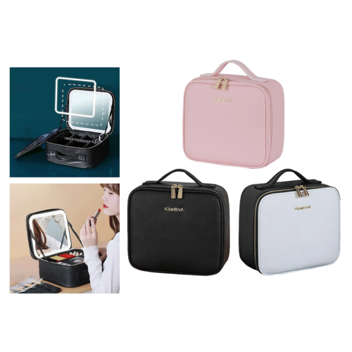 Fashion Travel LED Cosmetic Bag with Mirror for Toiletry Gift
