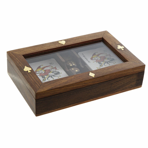 Card Game DKD Home Decor Crystal Rosewood (18 x 11.5 x 4 cm) (3 pcs)