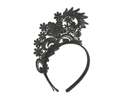 Black lace crown racing fascinator