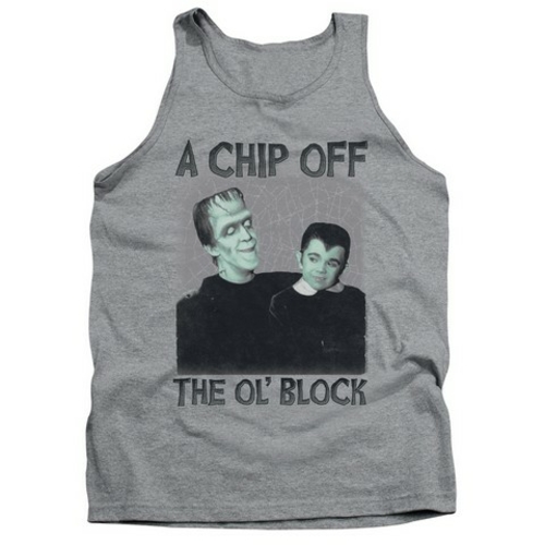 Trevco Munsters-Chip Adult Tank Top, Athletic Heather - Small