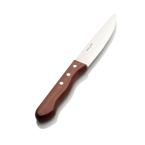 Bon Chef S937 10 in. Steak Knife with Dark Wood Handle & Pointed Tip B