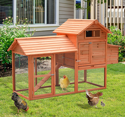 PawHut Deluxe Wood Chicken Coop Nesting Box Backyard Poultry Hen House