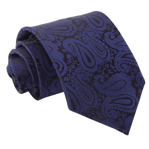 Paisley Classic Tie - Navy Blue