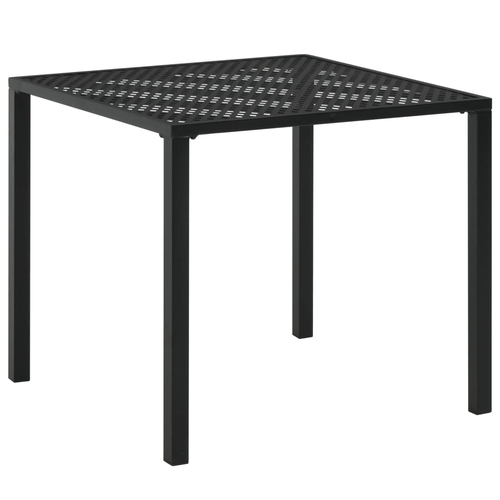 Garden Table Black 31.5"x31.5"x28.3" Steel